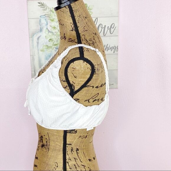 Zara Textured Cotton Linen Blend Smocked Back Crop Top White Large NWT - Picture 3 of 12